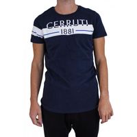 Cerruti 1881 T-shirt manches courtes col rond graphique Bande Bleu Marine Homme