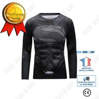 TD® Collants de fitness pour hommes, t-shirt de compression extensible et à séchage rapide, combinaison d'entraînement de course