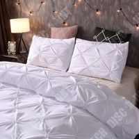 parure lit 220x240 blanc adulte polyester lit pour deux personnes ensemble trois pièces motif moderne décoration intérieure chambre