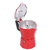 VBESTLIFE Pot Moka 150ML 3 tasses en aluminium cafetière percolateur cafetière italienne ménage Moka cafetière théière (rouge)