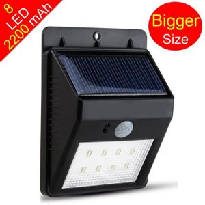 LAMPE DE JARDIN  Lampe solaire 8 LED sans fil étanche avec détecteur de mouvement et lampe extérieure pour jardin,Porte,Entrée,etc