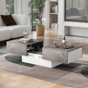 TABLE BASSE Table basse bar moderne pour salon 102x60x40cm GRIS
