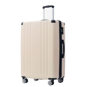 VALISE - BAGAGE Valises rigides, valises à roulettes de voyage, bagage à main 4 roulettes, matériau ABS, serrure de pouce TSA, 56.5*37.5*22.5 crème