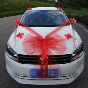 Décoration de voiture Kit De Décoration Pour Voiture Mariage Luxe Rouge 