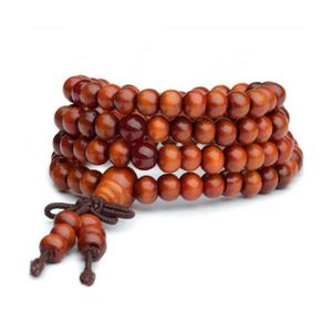 BRACELET - GOURMETTE Bracelet Tibétain - Mala en perles de bois - Orang