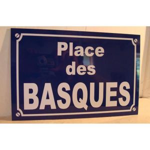 OBJET DÉCORATION MURALE Plaque place des BASQUES  pays basque