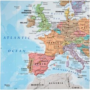 de l'Europe et du Royaume-Uni à gratter avec fond de drapeaux Global Walkabout Carte du monde Format voyage Deluxe Poster carte du monde Pays et faits Cadeau de de l'Europe et du Royaume-Uni 