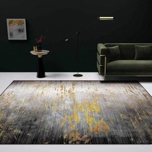 TAPIS Tapis Moderne - Famille Décorations - Style Industriel - Gris Or Noir - 100x150cm