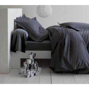 DHestia Hôtelería Parure 100/% Coton Plat Blanches Drap-Housse et taies d/'oreiller pour lit de 180 x 190//200 cm Blanc