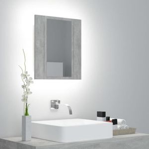 COLONNE - ARMOIRE SDB Armoire de salle de bain à miroir à LED Gris béton - Contemporain - Design - 40x12x45 cm