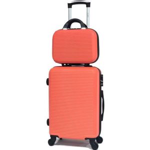 CELIMS - Valise Taille Cabine Robuste - Renforts Rigides - 55cm - Rose