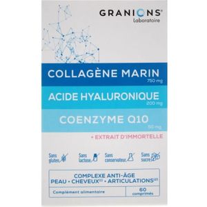 COMPLEMENTS ALIMENTAIRES - BEAUTE PEAU Granions Complexe Collagène, Acide HyaluroniqueE & CoenzymeQ10 - Anti-âge, Peau, Cheveux, Articulations - 60 comprimés