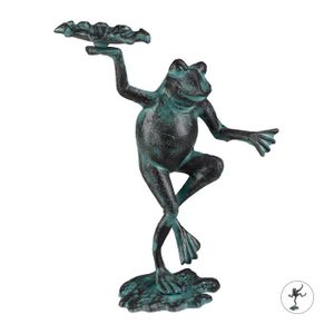 OBJET DÉCORATIF Relaxdays Statue de jardin Grenouille dansante sur