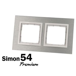 PLAQUE DE FINITION Plaque enjoliveur double finition inox Simon Premi