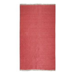 TAPIS DE COULOIR ESSENCE - Tapis en jute et coton avec franges 80 x 150 cm Rouge Terra Cotta