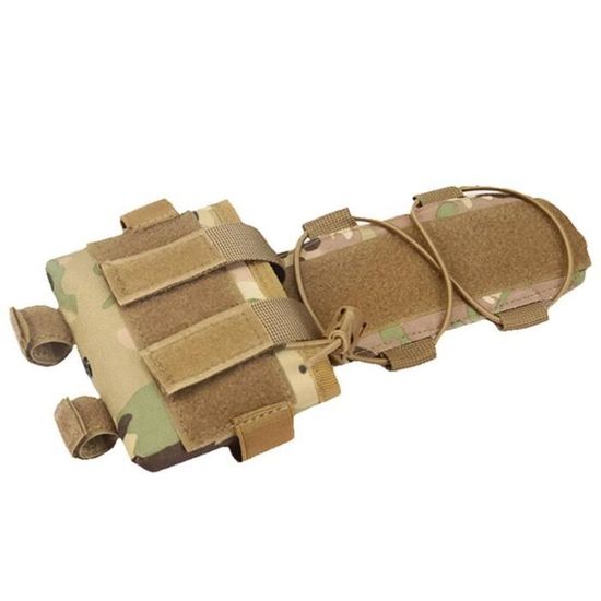 Pochette Batterie Pour Casque Tactique Série K - Compatible P.VS31 - Fixation Velcro - Noire/Multicam - Rangement Accessoires
