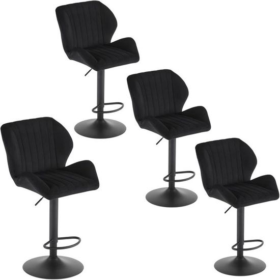 HOMCOM Lot de 2 tabourets de Bar Vintage réglable pivotant avec Repose-Pied revêtement