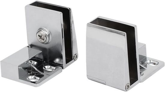 Charnière de Porte en Verre Douche Vitre 3mm-5mm d'épaisseur en métal