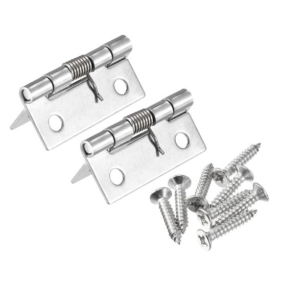 4 Charnières à Ressort Inox 2,5″ – Fermeture Automatique Pour Portes
