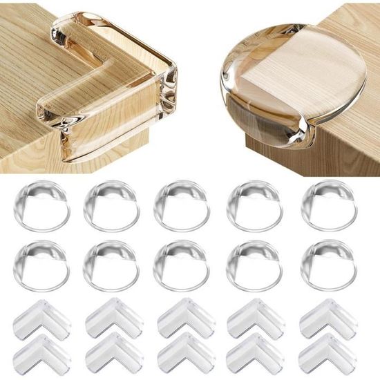 LASIEYO Lot De 4 Protections Coins De Table Bébé - Angle Transparent Anti-Choc Avec Adhésif Extra-Fort - Sécurité Meubles
