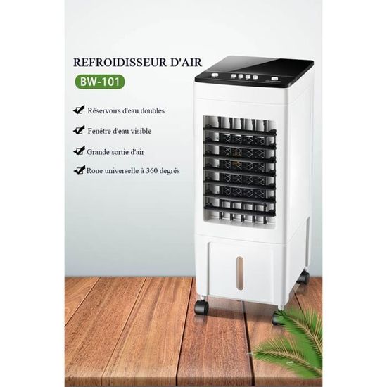 Climatiseur d'Air Mobile Ventilateur de refroidissement par eau domestique,Rafraîchisseur d'air mobile,Réservoir 8L,23.5x28.5x61cm