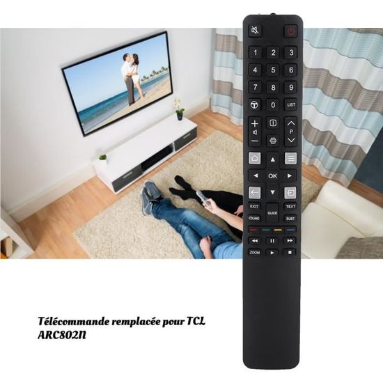 AULCMEET ARC802N YUI1 Télécommande De Remplacement For TCL 4K QLED Android TV 50EP680 65EP680 55EC780 65EC780 55DP660 50DP660 43DP660 55EP660 43EP660 50EP660 65EP660 32ES560 40ES560 55AC712 32ES580