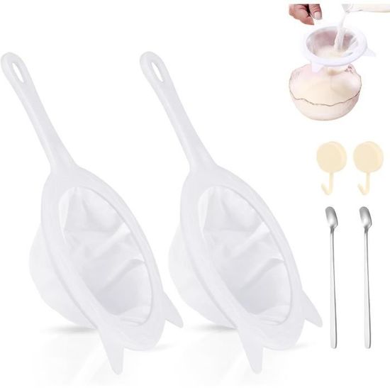 Lot De 3 Passoires Cuisine En Plastique - Tamis Fin Avec Poignée - Pour Filtrer Jus, Lait, Café, Soupe - 27 X 13,5 Cm