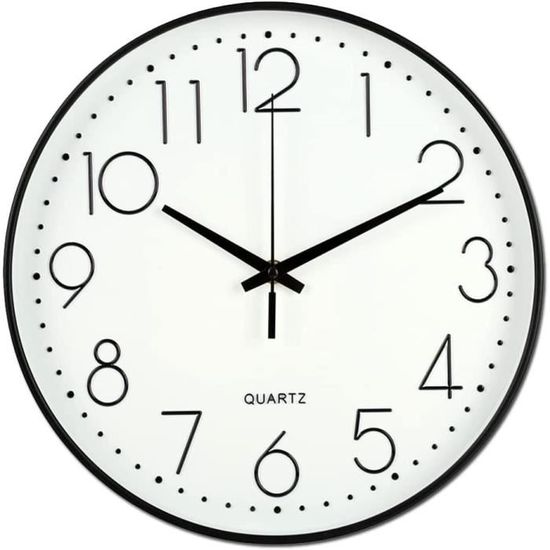 Horloge Murale Boule En Bois Design - Silencieuse, Sans Tic-tac, Diamètre 32 Cm, Style Milieu Du Siècle