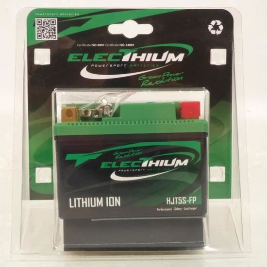 Batterie Lithium Electhium pour Quad Aeon 100 Cobra 4X2 2002 à  2004 YTZ5S-BS / 12,8V 1,6Ah