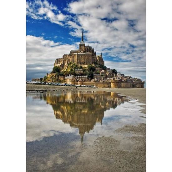 DIY 5D Diamant Peinture Complète Kit, Château Paysage Du Mont Saint-Michel Diamond Painting Peinture Broderie Craft Pour Home Décoration Cadeaux D' Anniversaire