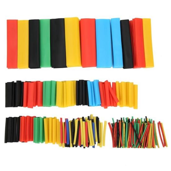 Kit 328 Gaines Thermorétractables 2:1 – Multicolores, Isolation Parfaite Pour Soudures, Câbles Et Réparations Électriques