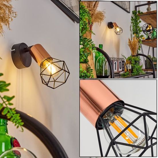 Hofstein Applique Urale Bissau En Bois, étal Et Verre, Spot