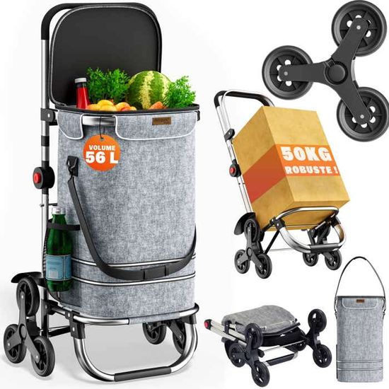 Chariot poussette courses hot sale