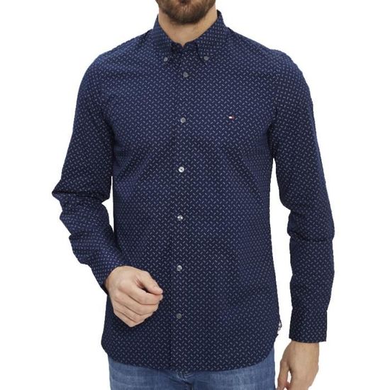 Chemise St. John's Bay Homme – Bleu Marine à Carreaux, Manches Longues, Taille M (occasion Très Bon état)
