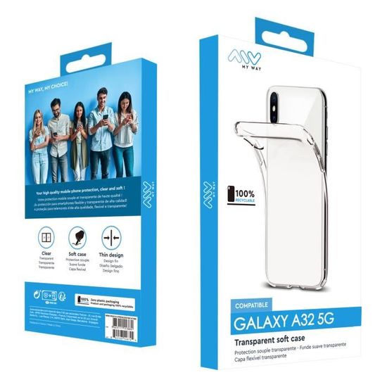 MYWAY Coque souple transparente pour Samsung Galaxy A32 5G
