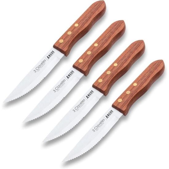 Set de 4 Couteaux à Steak, 12.4cm Couteaux de Table 67 Couches Acier Damas de Professionnel Lot