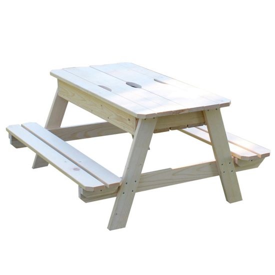 Table pique-nique enfant avec bac à sable - SOULET - Modèle 782714 - Bois FSC - Blanc