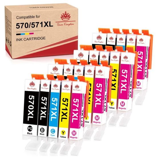 Bergsan 12 Cartouche D'encre Compatible Pour Canon 570 XL 571