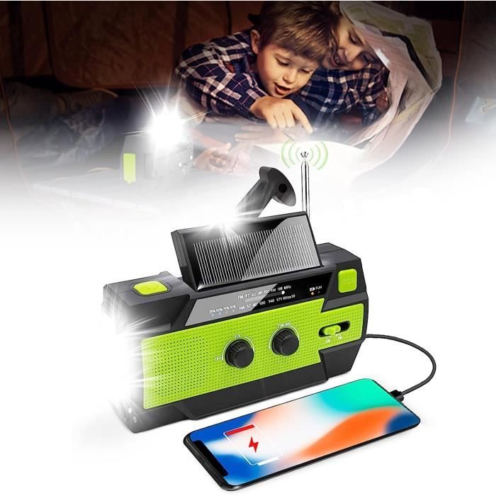 Radio A Manovella Solare Con Torcia – 3 Bande FM/AM/SW, Ricarica USB, Impermeabile, Per Emergenze E Campeggio