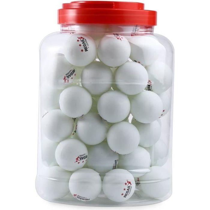 REGAIL 60pcs Stand 3 étoiles 40mm Pratique Balle De Ping Pong De Tennis De Table BLANC