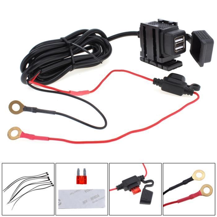 Double USB Port 12 V Étanche Moto Moto Guidon Chargeur Adaptateur Prise D'alimentation pour Téléphone GPS MP4