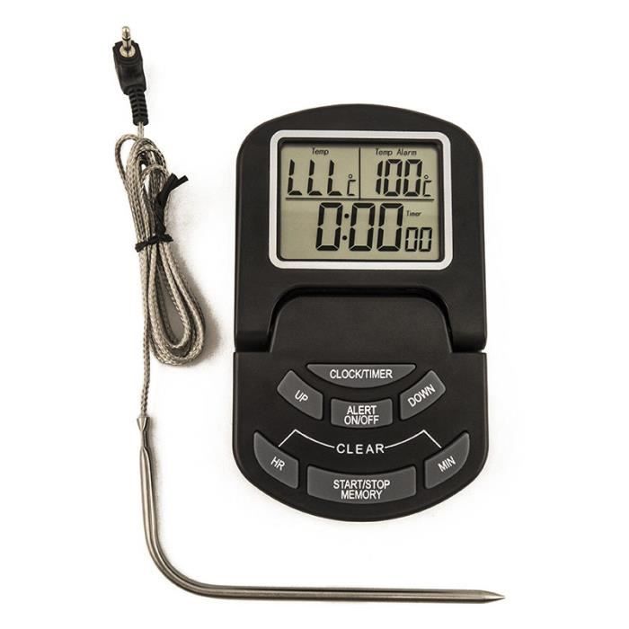 Digital LCD Four Thermomètre sonde alimentaire Thermomètre Minuteur de cuisson Cuisine Thermomètre barbecue de viande