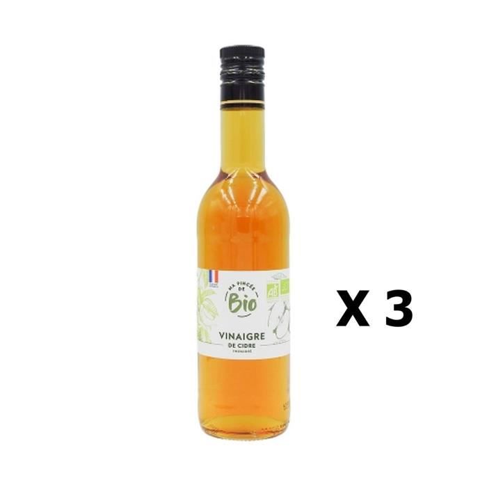 Lot 3x Vinaigre de cidre BIO - France - Ma Pincée Bio - bouteille 500ml