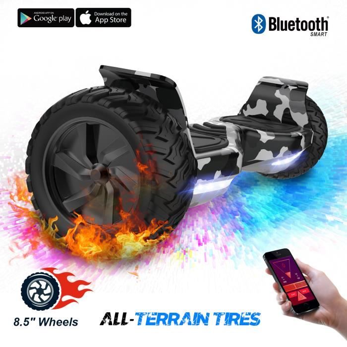 Hoverboard 8.5'' Camouflage + Bluetooth +App+ Sac de transport+Télécommande