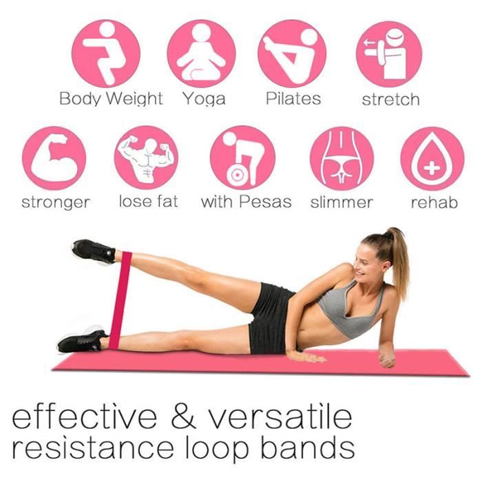 5 pièces-Fitness bandes élastiques résistance bandes de caoutchouc Pilates Sport entraînement Fitness équipement d'entraînement