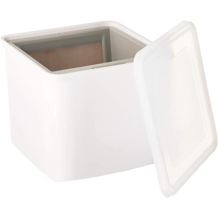 Cuisipro 837426 Yaourtière Moule à Fromage Blanc, Plastique et Acier Inoxydable, 12 x 14 x 14 cm
