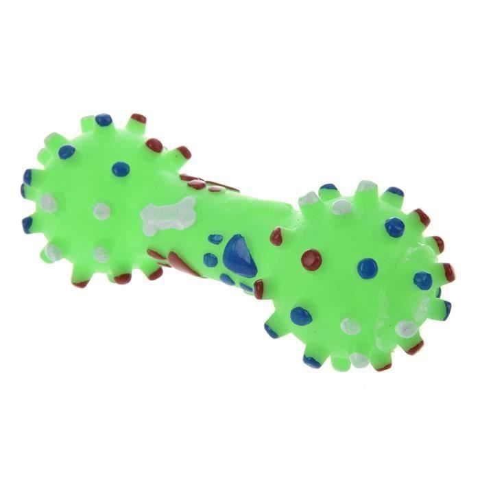 Jouets a macher de chien de forme de l'haltere grince en caoutchouc LIJFK21234