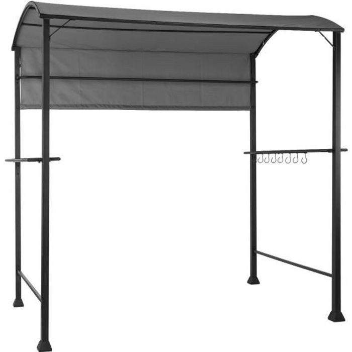 Blumfeldt Steakhouse - Abri barbecue - 220x215x140cm -Cadre acier - toile polyester 180 g-m² retardateur de flammes - gris foncé