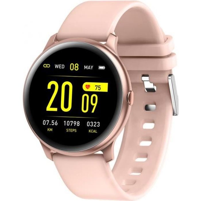 Montre connectée HR-CONNECT - Bluetooth - IP67 - LCD - 3 jours - cardiofréqencemètre - rose - Cellys