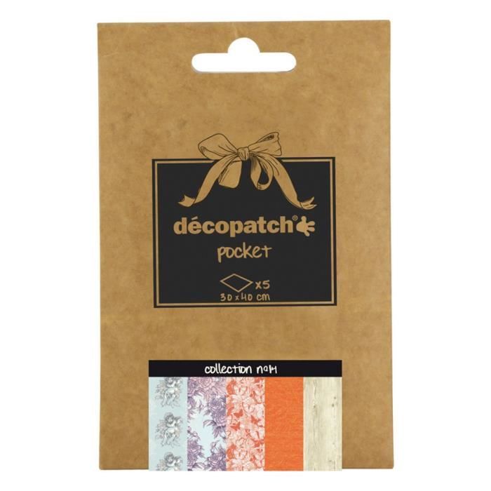 Decopatch - Deco Pocket 5 feuilles 30x40cm - Collection N 14